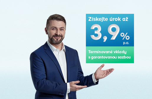 Měsíční termínovaný vklad  s úrokem 3,9 % p.a.